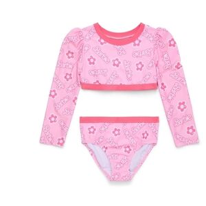 Girl Toddler Barbie Long- Sleeve Bikini Swimsuit, Two-Piece Size 5T NWT